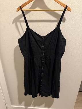 Old Navy Black Button-Front Cami Sundress, Size XL